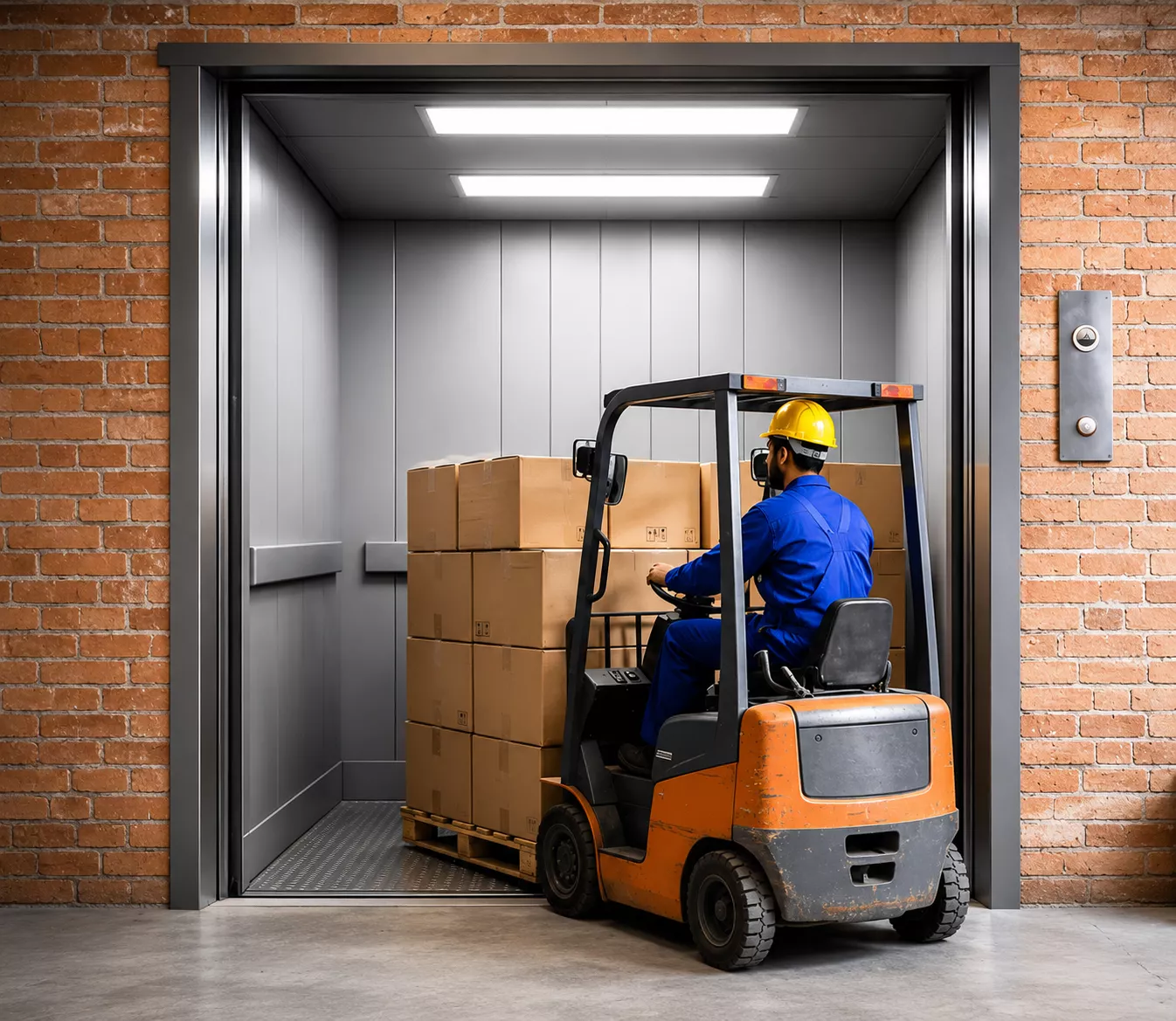 Heavy-duty goods elevator for industrial material movement by Revotek Elevators