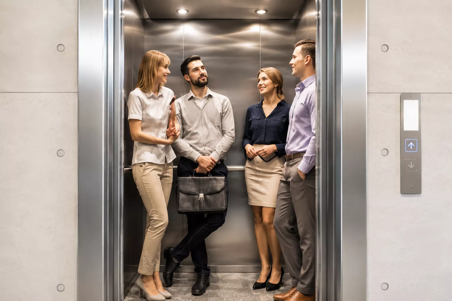 Modern passenger elevator installed by Revotek Elevators in Ahmedabad